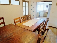 Dining room, with typical French solid wood tables